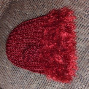 Red knit hat And Red Scarf